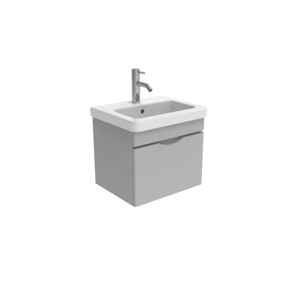 Saneux Indigo 50cm 1 Drawer Wall Mounted Unit - Dove Grey product image - Image 2