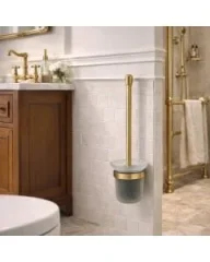 Toilet brush wall mounted frosted glass detail view - Image 2
