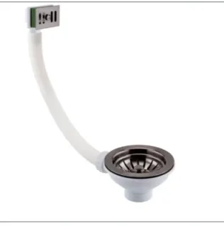 Just Taps Basket Strainer Waste Square Overflow Brushed Black product image - Image 3