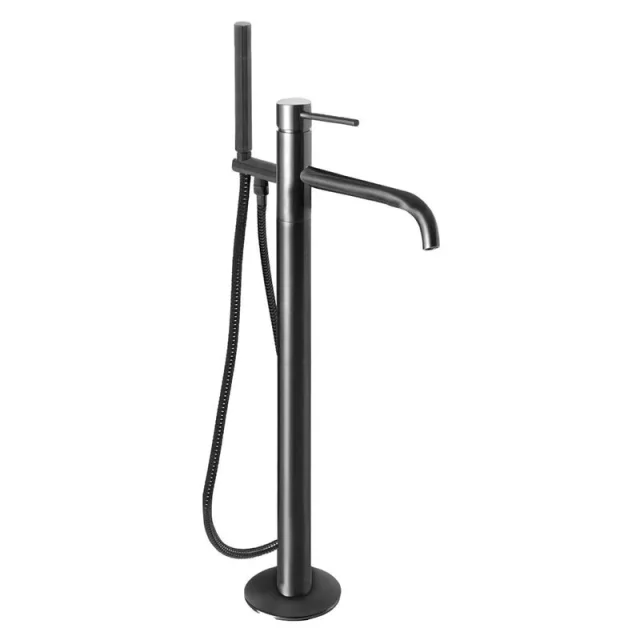 Just Taps Vos Floor Standing Bath Mixer With Kit Designer Handle Brushed Black product image - Image 2