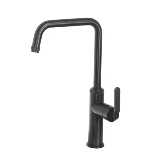 Just Taps Decor Brushed Black Single Lever Sink Mixer detail view - Image 2