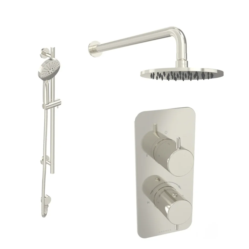 Saneux Eden 2 Way Shower Kit - W/ 3 Function Handset & Slider Rail & Shower Head - Brushed Nickel product image - Image 2