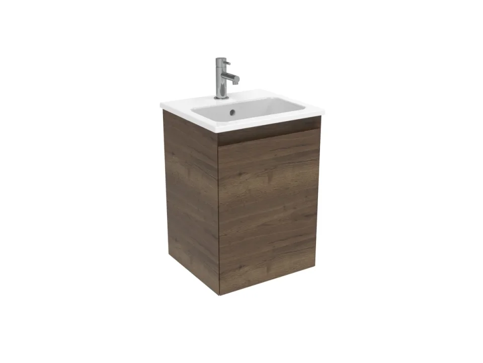 Saneux Uni 40cm 1 Door Wall Mounted Unit - English Oak detail view - Image 2