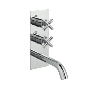 Just Taps Solex Thermostatic Concealed 2 Outlet Shower Valve With Spout Chrome detail view - Image 2