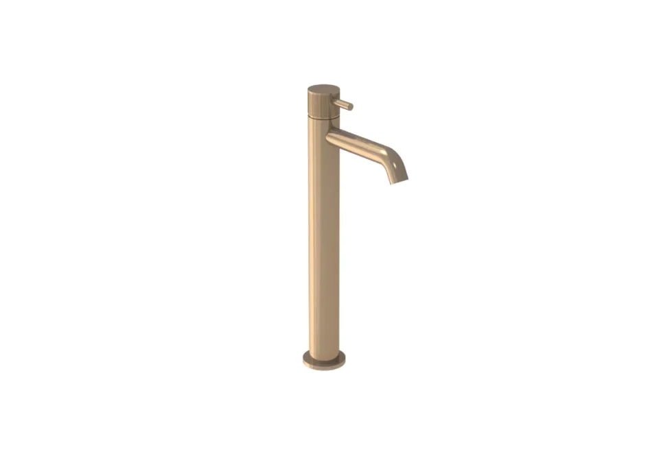 Saneux Cos Tall Basin Mixer Kit - W/ Fluted Handle - Brushed Bronze (pvd) product image - Image 2