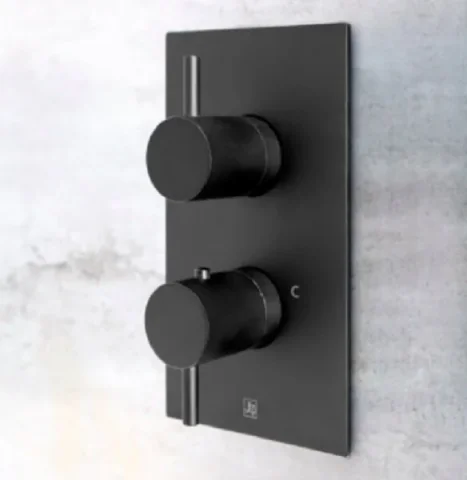 Just Taps Vos 1 Outlet Thermo Conc Valve Matt Black Designer Handle product image - Image 2