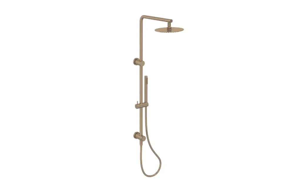 Saneux Cos Rigid Riser Kit With 2 Way Diverter Outlet - Brushed Bronze product image - Image 3