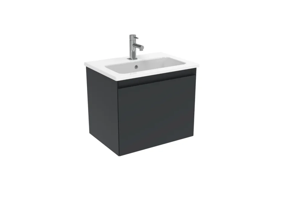 Saneux Uni 50cm 1 Drawer Wall Mounted Unit - Matte Anthracite product image - Image 3