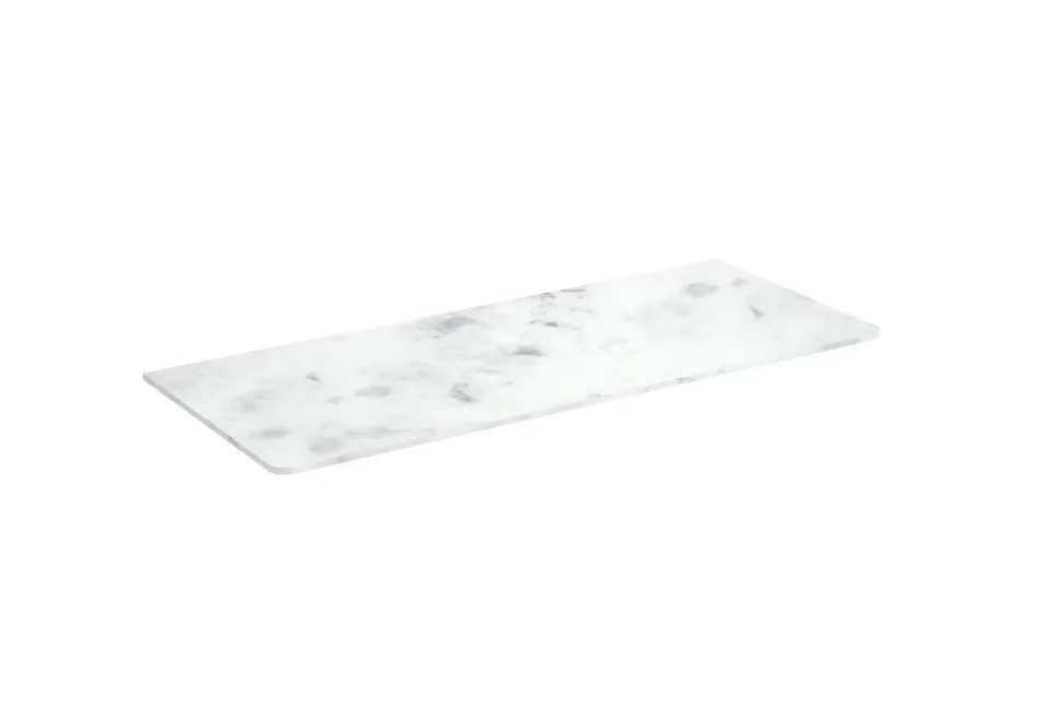 Saneux Frontier 120cm Solid Surface Countertop - Matte Carrara White - 12mm detail view - Image 4