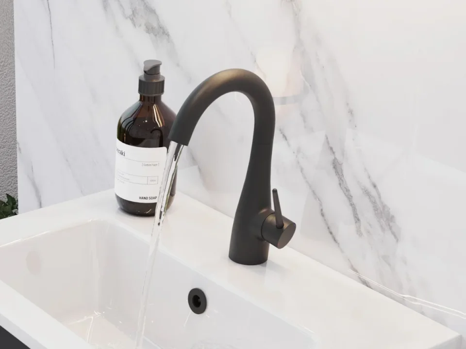 Saneux Eden Basin Mixer - Satin Black product image - Image 4