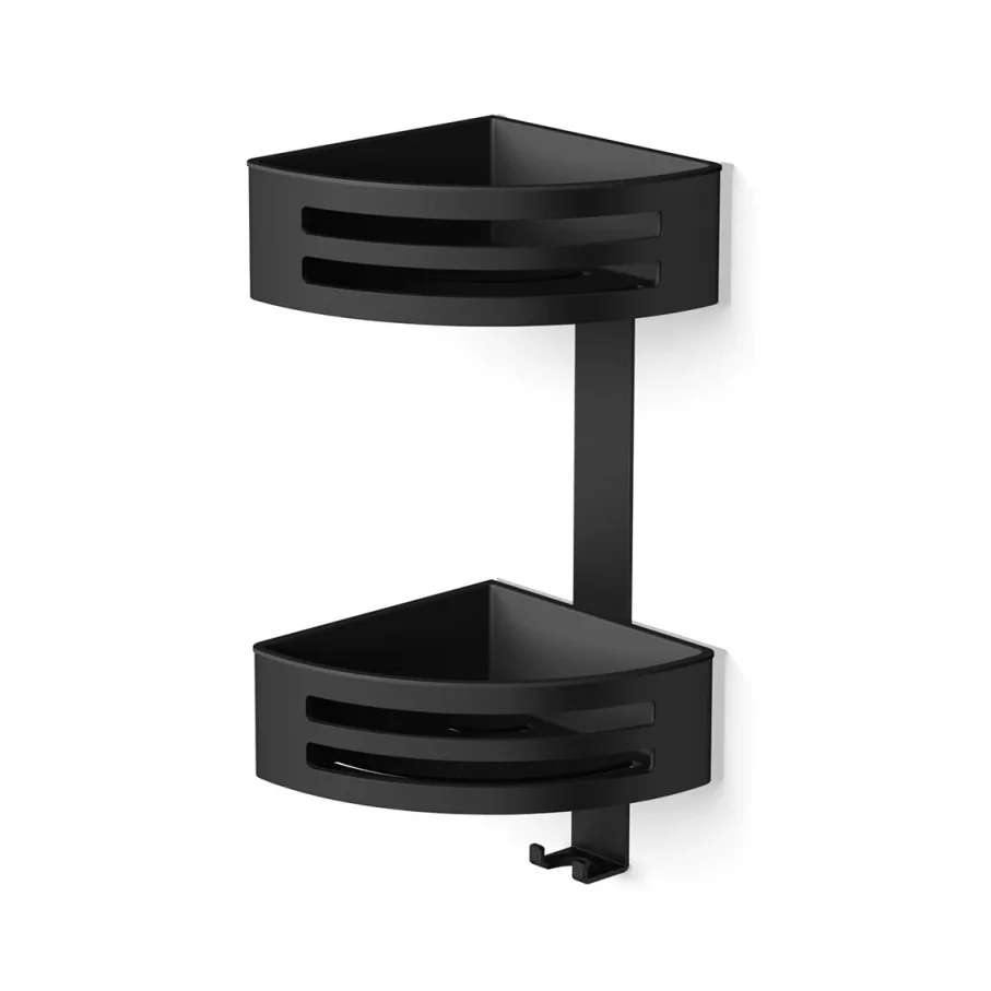 Hib Two Tier Corner Shower Basket (black) - Modern product image - Image 2