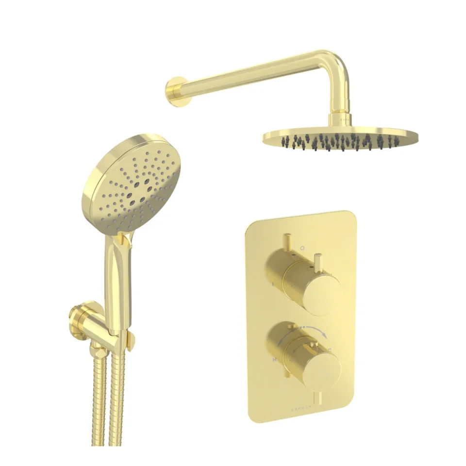 Saneux Cos 2 Way Shower Kit - W/ 3 Function Handset & Shower Head - Brushed Brass product image - Image 2