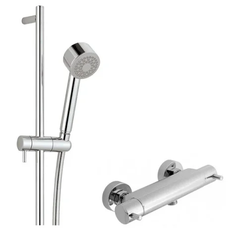 Just Taps Techno Slide Rail Kit With Single Function Head And Thermostatic Mixer Wall Mounted product image - Image 2