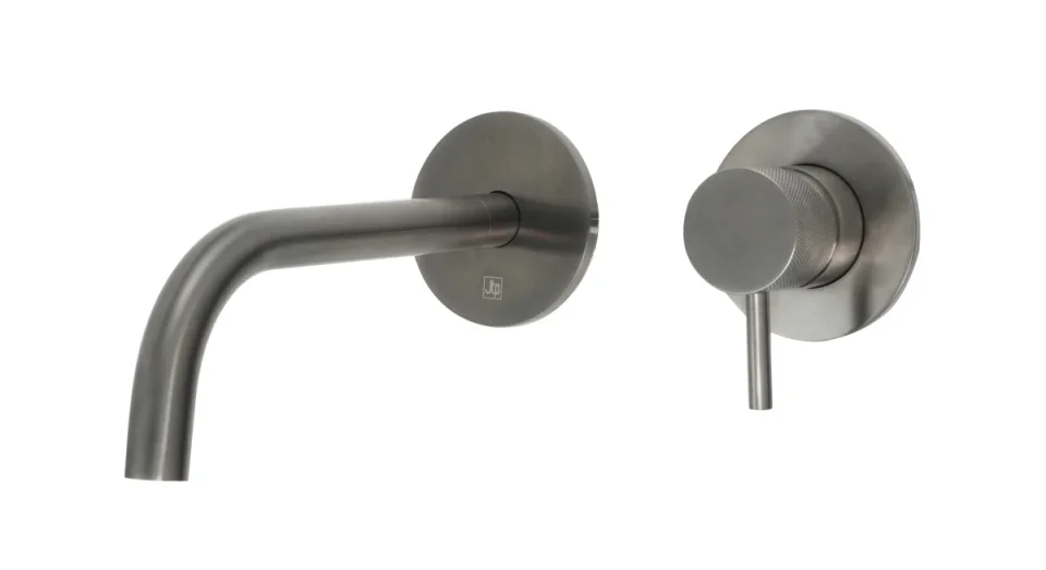 Just Taps Vos Single Lever W/m Basin Mixer Brushed Black 150mm Slim Spout With Designer Handle product image - Image 2