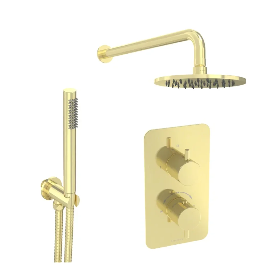 Saneux Cos 2 Way Shower Kit - W/ Slim Handset - Brushed Brass product image - Image 2