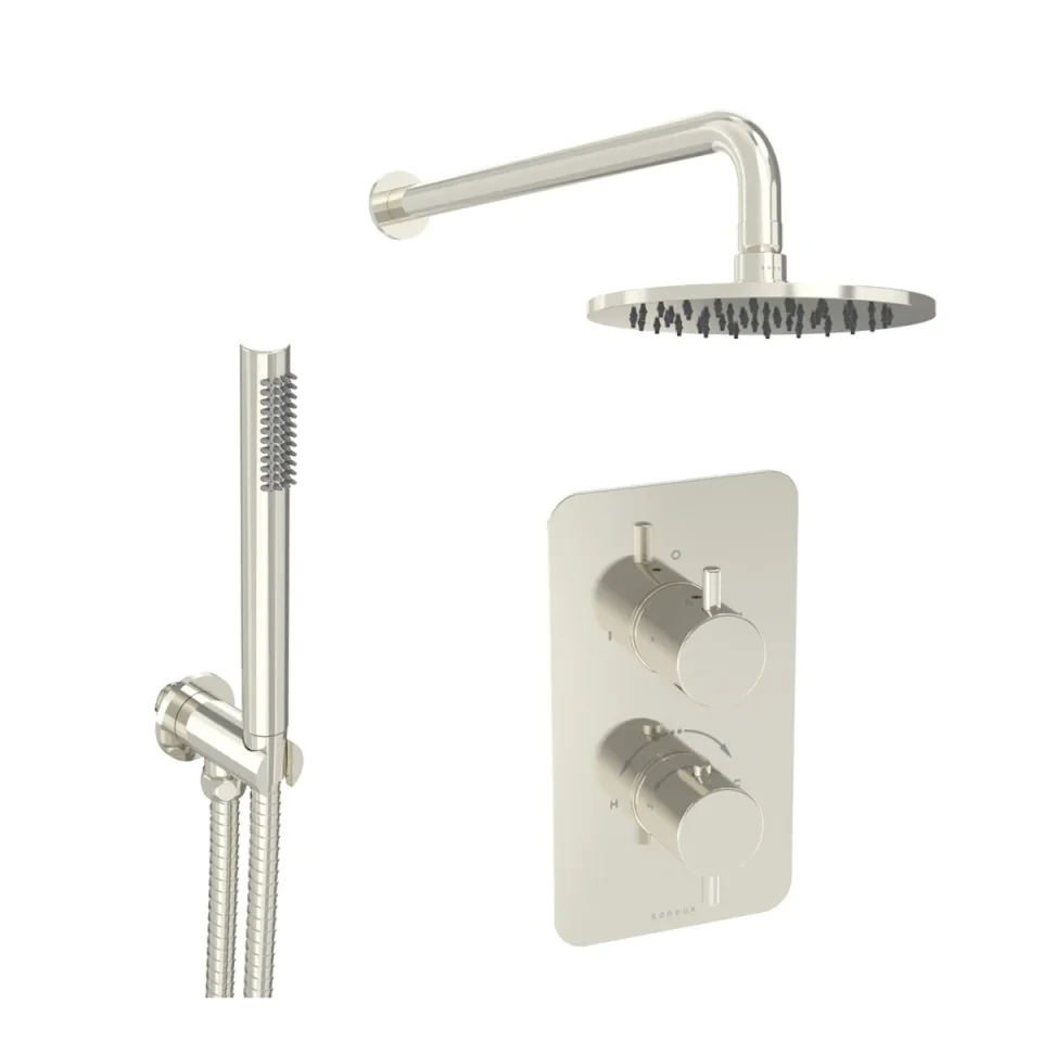 Saneux Cos 2 Way Shower Kit - W/ Slim Handset - Brushed Nickel product image - Image 2