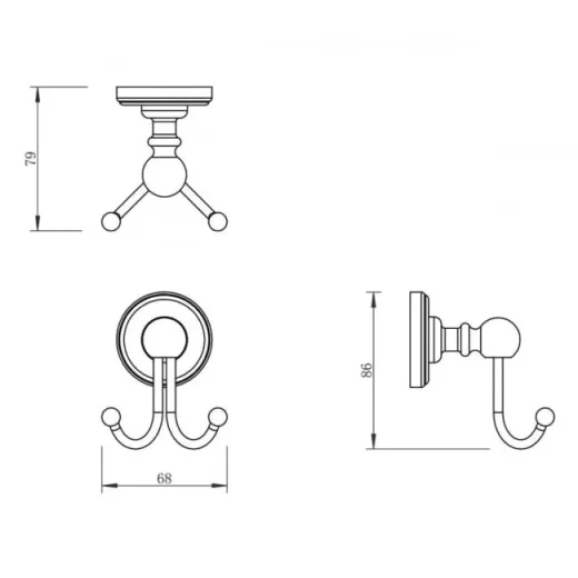 JTP Grosvenor Robe Hook detail view - Image 2