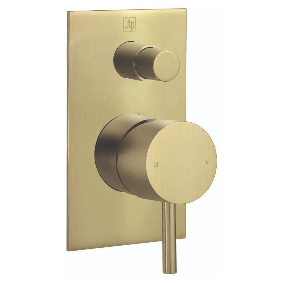 Just Taps Vos Single Lever Diverter Valve Brushed Brass product image - Image 2