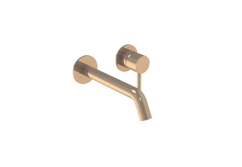 Saneux Cos 2 Plate Wall Mounted Basin Mixer Kit - W/ Classic Spout (170mm) W/ Classic Handle - Brushed Bronze (pvd) product image - Image 3