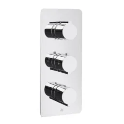 Just Taps Curve Thermostatic Shower Valve 3 Options 3 Handles Verticle Chrome product image - Image 2
