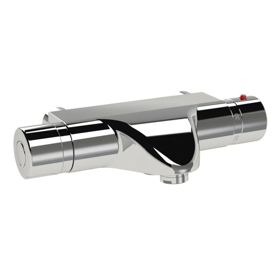 Just Taps Thermostatic Bath And Shower Mixer Without Kit Deck Mounted Chrome detail view - Image 2