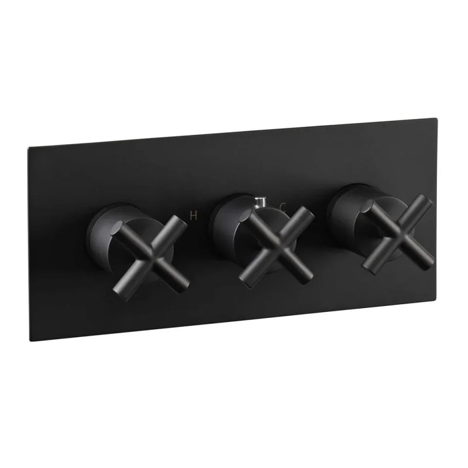 Just Taps Solex Concealed 3 Option Horizontal Valve Matt Black product image - Image 2