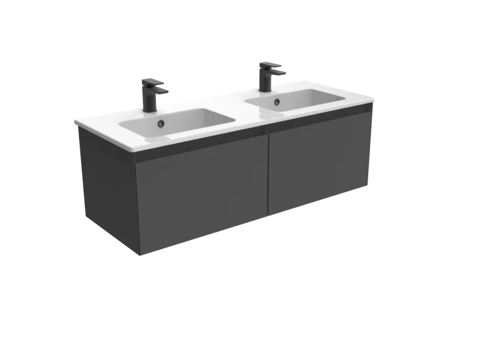 Saneux Uni 120cm 2 Drawer Wall Mounted Unit - Matte Anthracite product image - Image 6