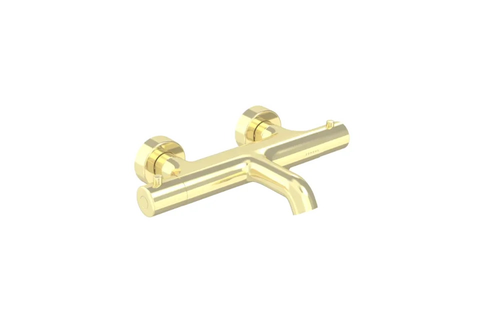 Saneux Cos Thermostatic Bath Shower Mixer - Brushed Brass (pvd) product image - Image 3