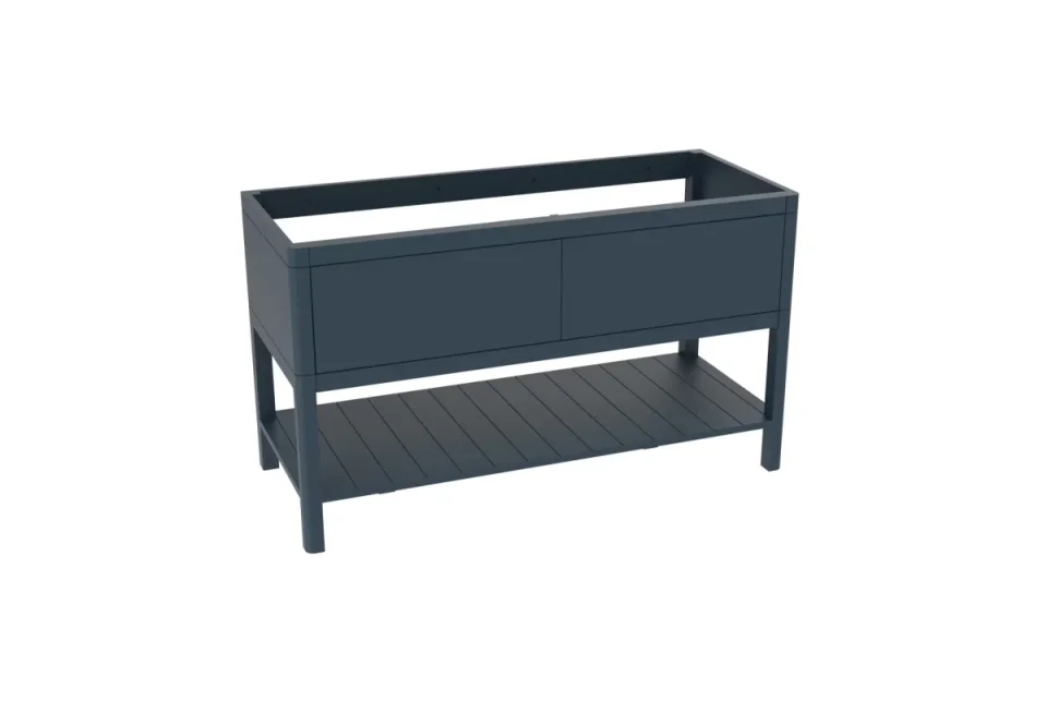 Saneux Frontier 120cm 2 Drawer Floor Standing Unit With Undermount Tray - Matte Fiord detail view - Image 5