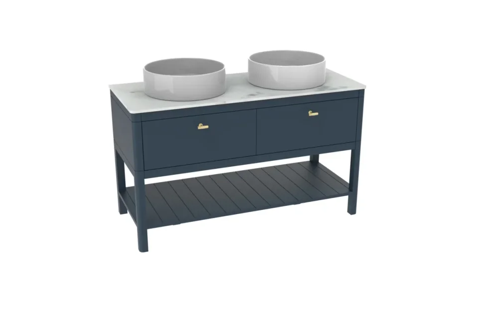 Saneux Frontier 120cm 2 Drawer Floor Standing Unit With Undermount Tray - Matte Fiord product image - Image 6