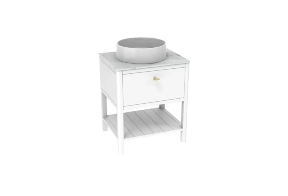 Saneux Frontier 60cm 1 Drawer Floor Standing Unit With Undermount Tray - Matte White product image - Image 5