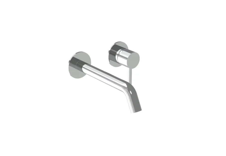 Saneux Cos 2 Plate Wall Mounted Basin Mixer Kit - W/ Classic Spout (170mm) W/ Classic Handle - Chrome product image - Image 3