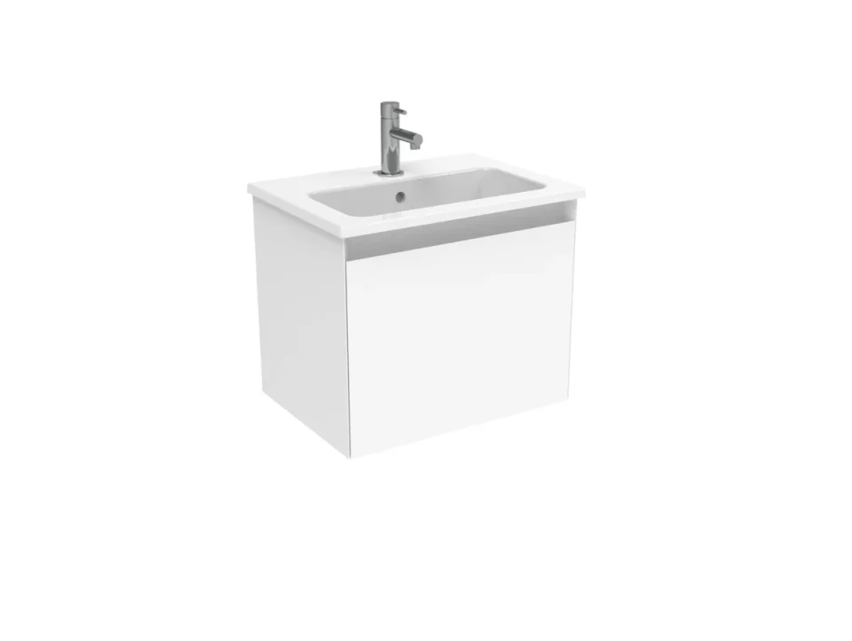 Saneux Uni 50cm 1 Drawer Wall Mounted Unit - Matte White product image - Image 3