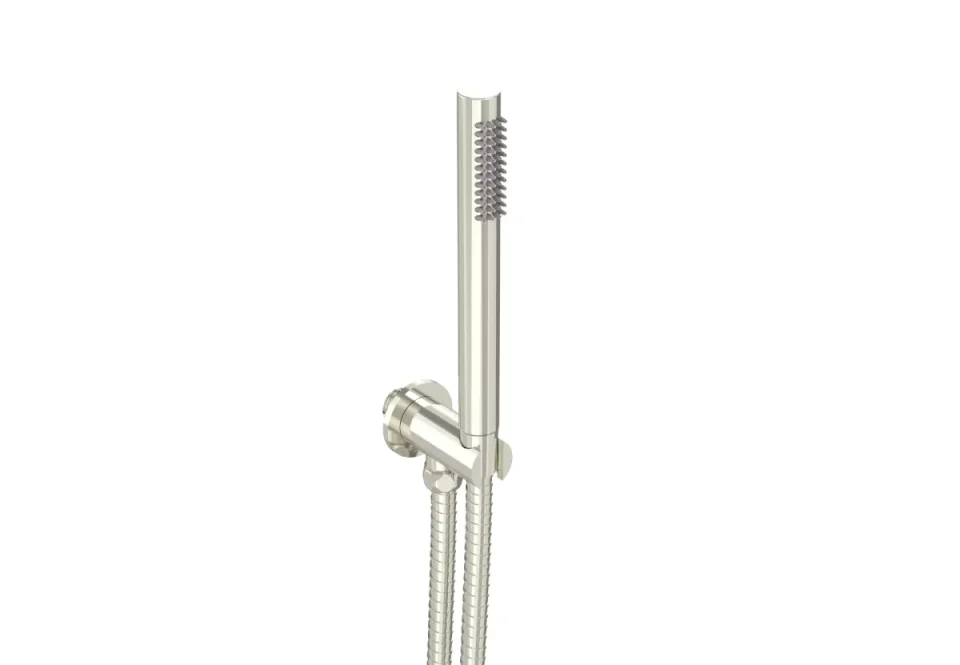 Saneux Cos Slim Handset - W/ Outlet Elbow & Holder & 150cm Hose - Brushed Nickel product image - Image 2