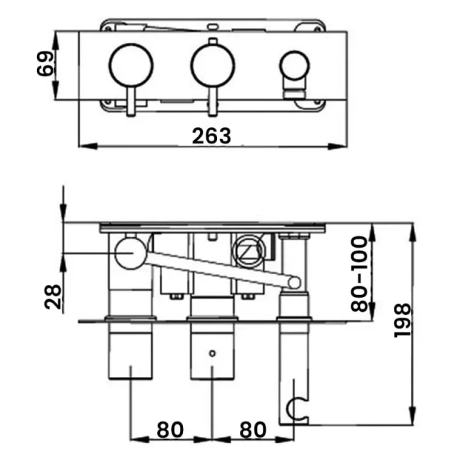 Just Taps Solex Thermostatic Concealed 2 Outlet Shower Valve With Attached Handset Chrome detail view - Image 2
