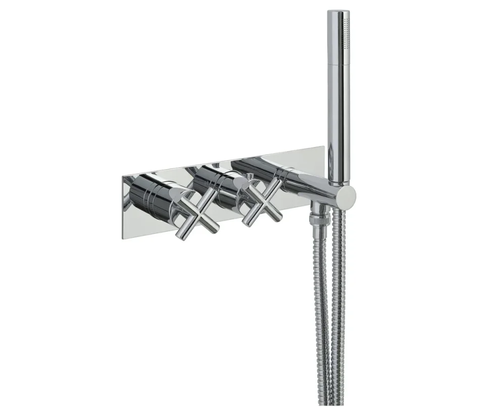 Just Taps Solex Thermostatic Concealed 2 Outlet Shower Valve With Attached Handset Chrome product image - Image 4