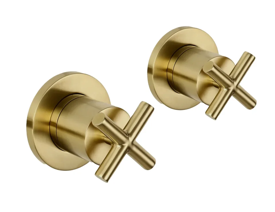 Just Taps Solex Concealed Stop Valves Brushed Brass product image - Image 3