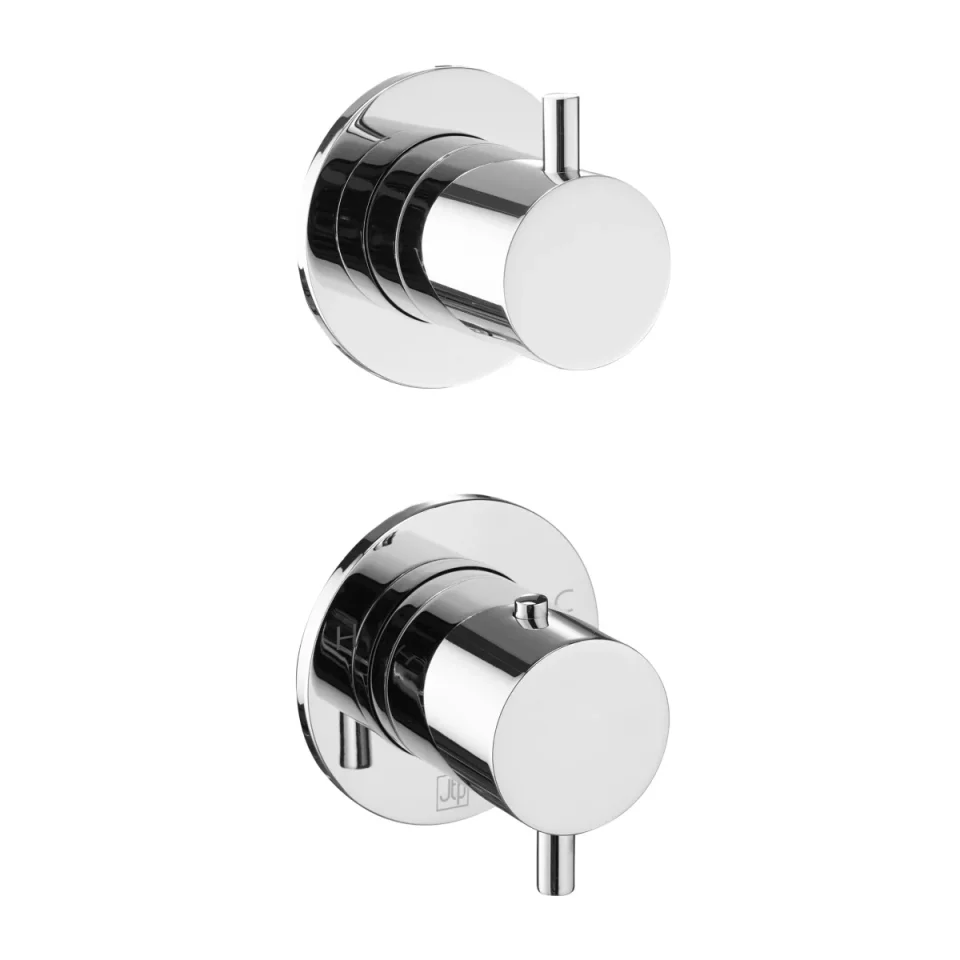 Just Taps Vos Modular 2 Handle 2 Outlet Thermostatic Shower Valve Chrome detail view - Image 2