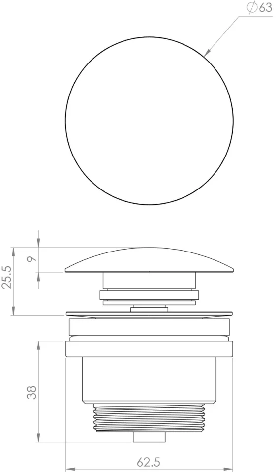 Saneux Universal Basin Waste, Slotted & Unslotted - Satin Black detail view - Image 2