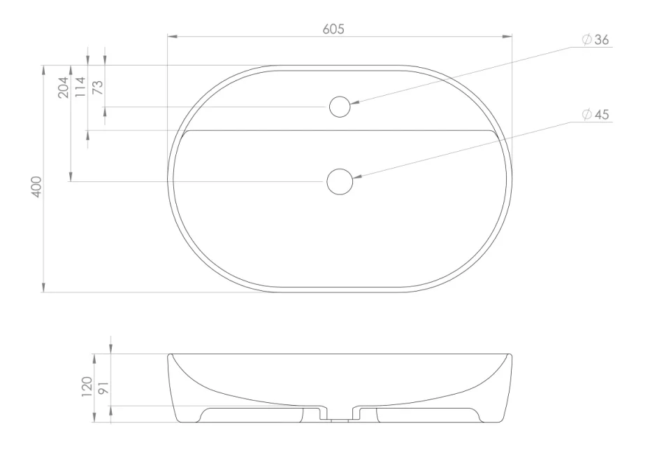 Saneux Sienna 61x40cm Lozenge Countertop Washbasin 1 Tap Hole detail view - Image 2