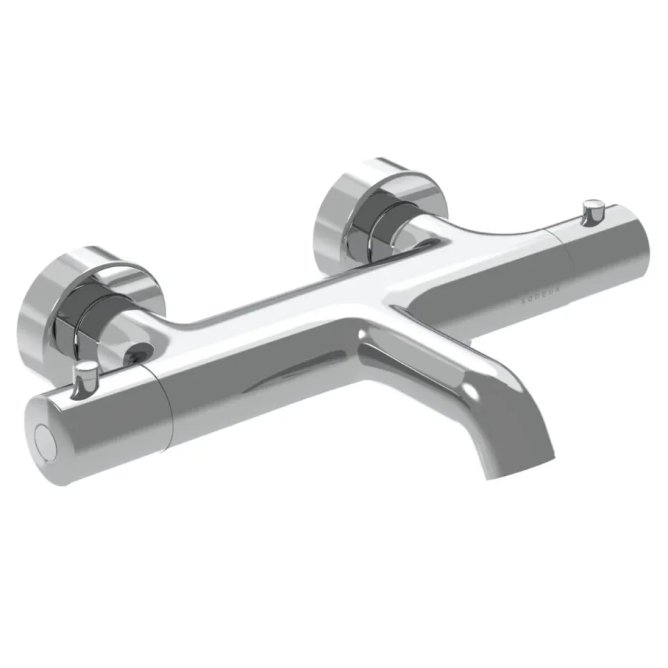 Saneux Cos Thermostatic Bath Shower Mixer - Chrome detail view - Image 2