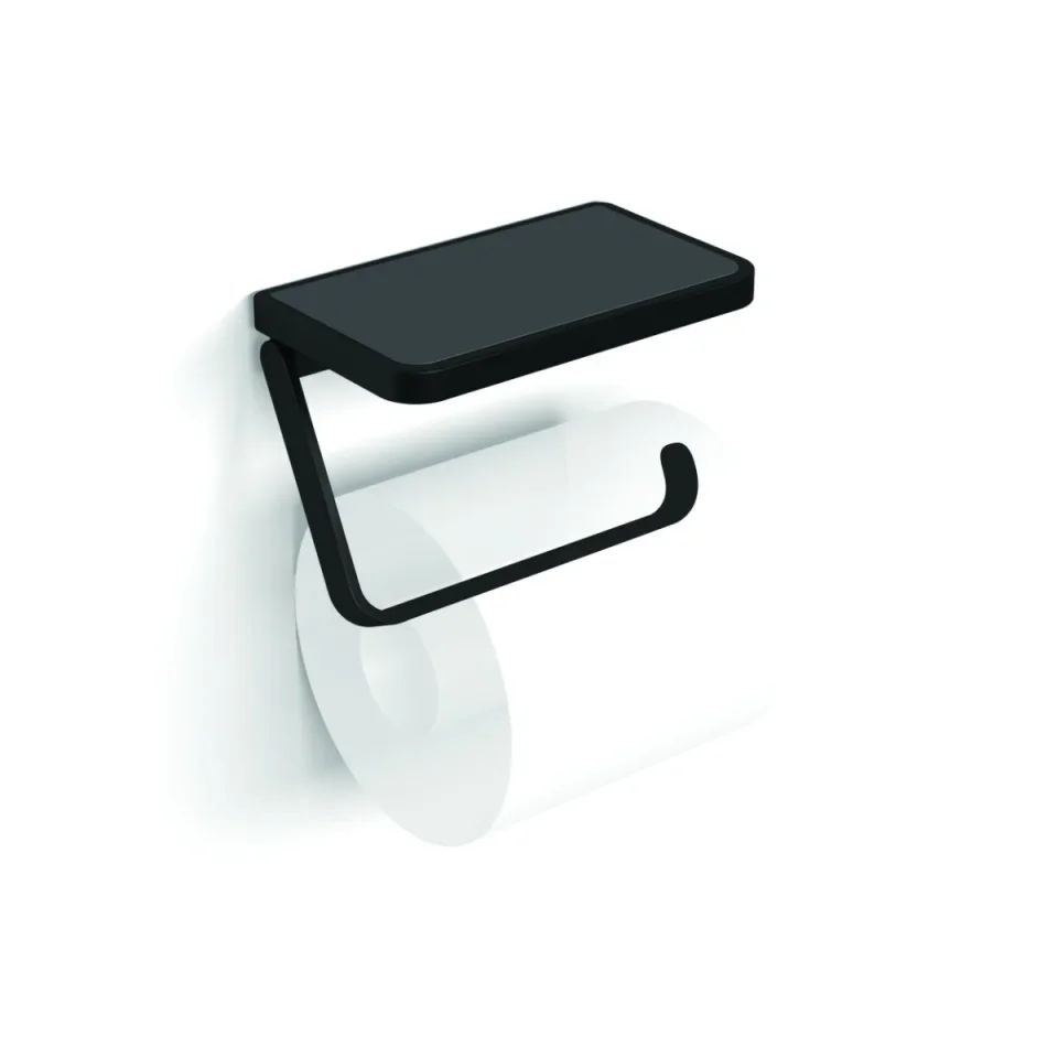 Hib Atto (black) Toilet Roll Holder With Shelf & Anti-slip Mat product image - Image 3
