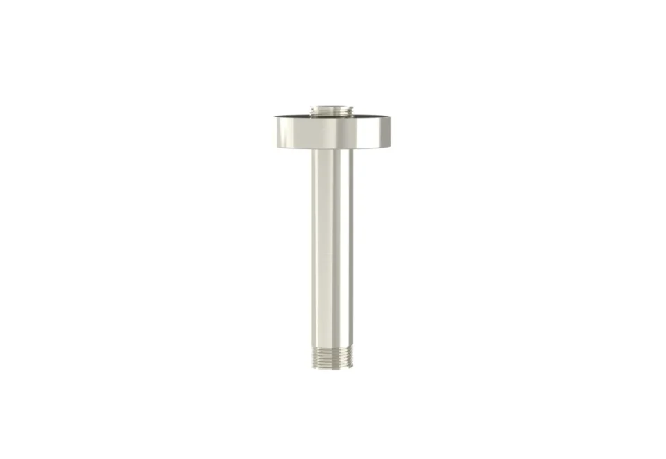Saneux Cos 100mm Round Ceiling Mounted Shower Arm - Brushed Nickel detail view - Image 2
