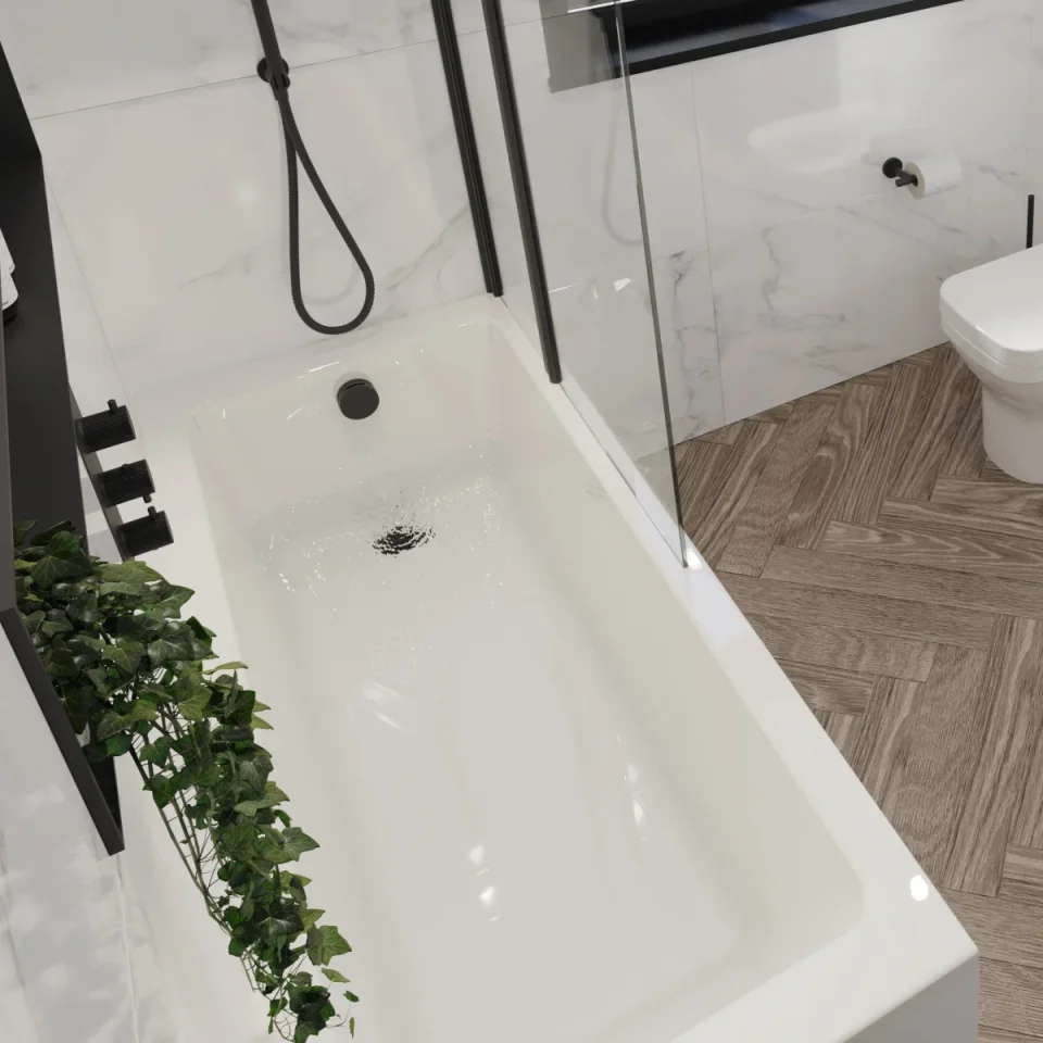 Saneux Stetson 1600x700mm Bath Double Ended & Bath Legs detail view - Image 4