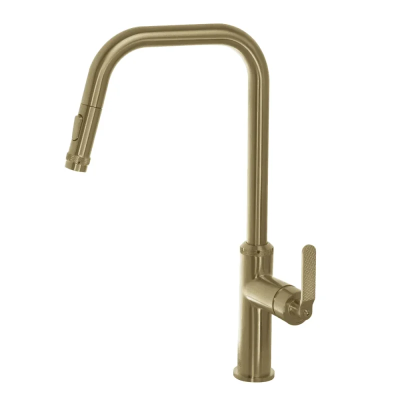 Just Taps Decor Brushed Brrass Single Lever Pull Out Sink Mixer product image - Image 3