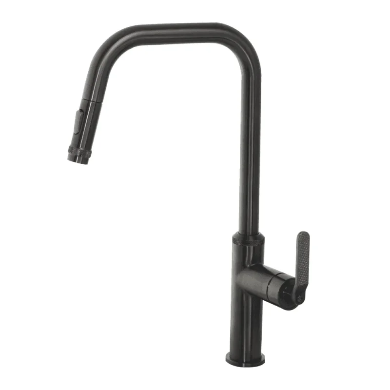 Just Taps Decor Brushed Black Single Lever Pull Out Sink Mixer product image - Image 3