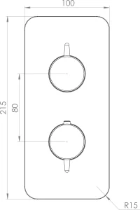 Saneux Eden 1 Way Thermostatic Shower Valve Kit In Portrait - Brushed Nickel