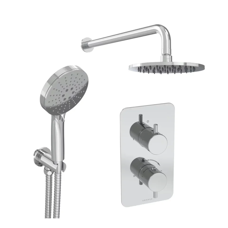 Saneux Cos 2 Way Shower Kit - W/ 3 Function Handset & Shower Head - Chrome product image - Image 2