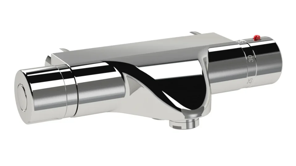 Just Taps Thermostatic Bath And Shower Mixer Without Kit Wall Mounted Chrome product image - Image 2