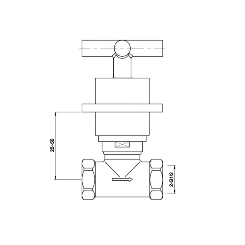 Just Taps Solex Concealed Stop Valves Chrome detail view - Image 2